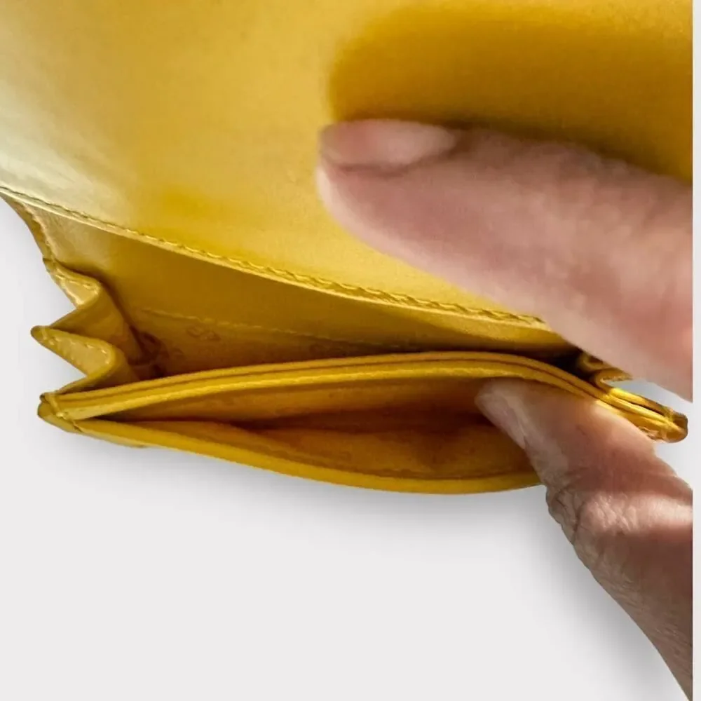 Tory Burch Alexa Leather Bifold Mini Wallet Yellow Daisy